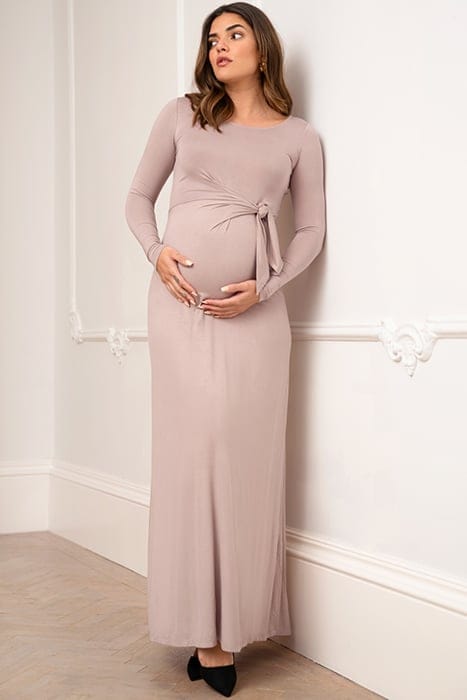 JERSEY MATERNITY DRESS BROWN 3