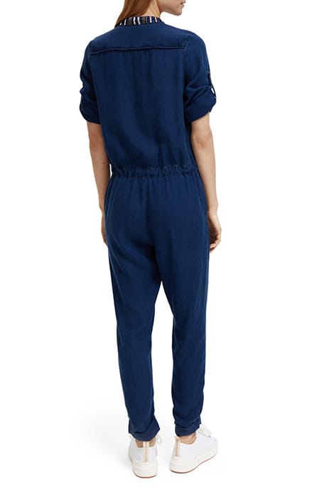 INDIGO TENCEL DENIM WASHED ALL IN ONE WITH BEADING DETAILS 2