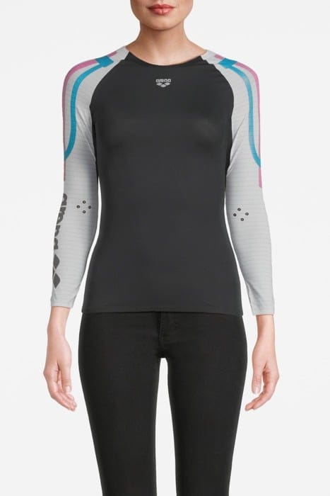 W CARBON COMPRESSION LONG SLEEVE DARK GREY-WHITE 1