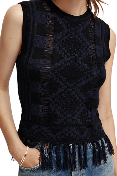 FRINGE HEM KNITTED TANK TOP NIGHT 6