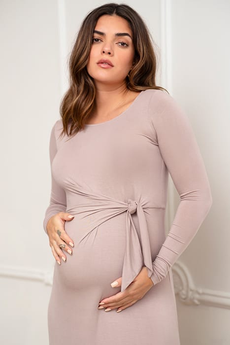 JERSEY MATERNITY DRESS BROWN 5