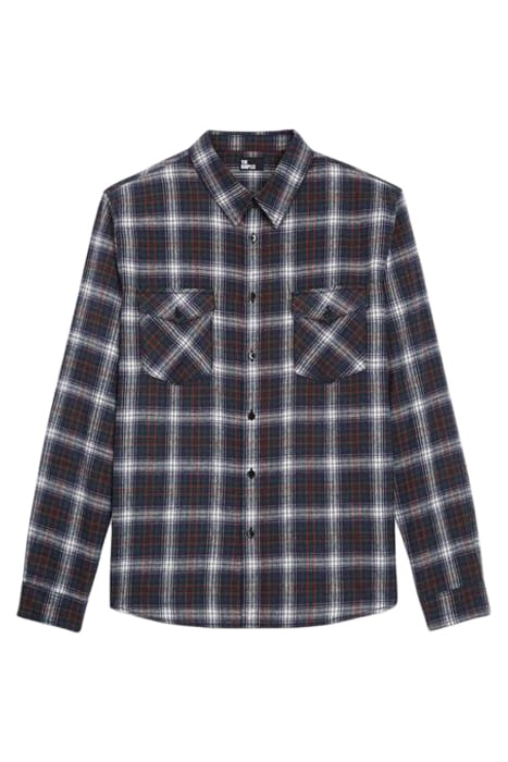 CHEMISE DROITE A CARREAUX AVEC POCHE PLAQUEES BOTTLE GREEN 3