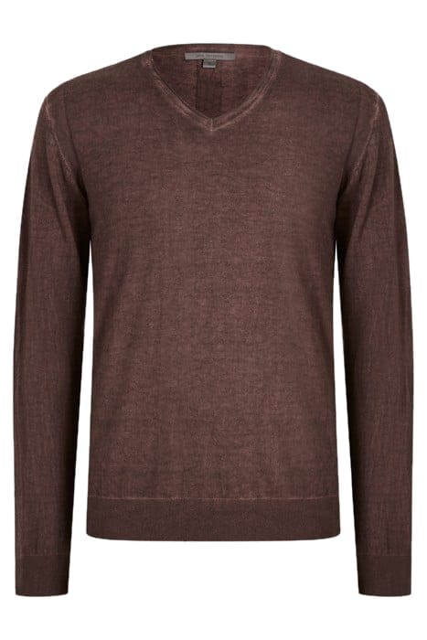 DREW LS SILK BLEND MAGIC WASH VEE MERLOT 2