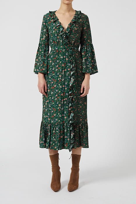ANNIFRIDA DELPHINE WRAP DRESS GREEN 3