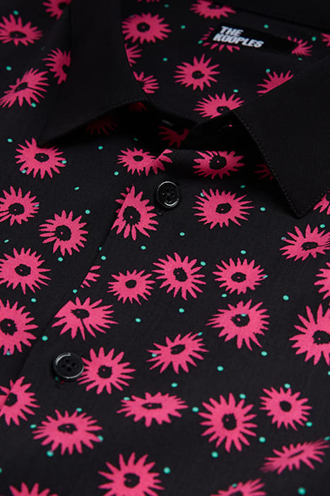 CHEMISE MANCHES LONGUES COL CLASSIQUE BLACK / PINK 2