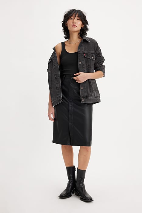 FAUX LEATHER SKIRT BLACK 6