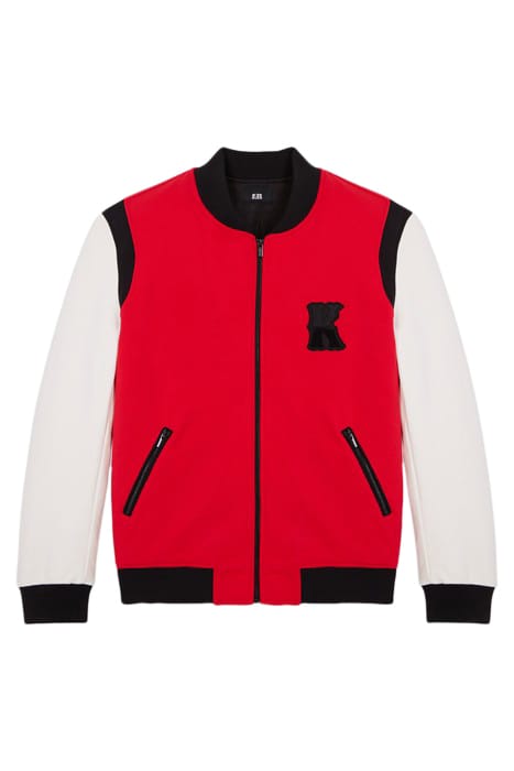 TEDDY AVEC MANCHE EN CUIR ET BRODERIE EN K RED / WHITE 3