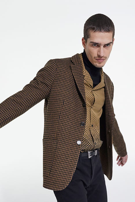 VESTE SEULE MOTIF PIED DE POULE BLACK BROWN 7