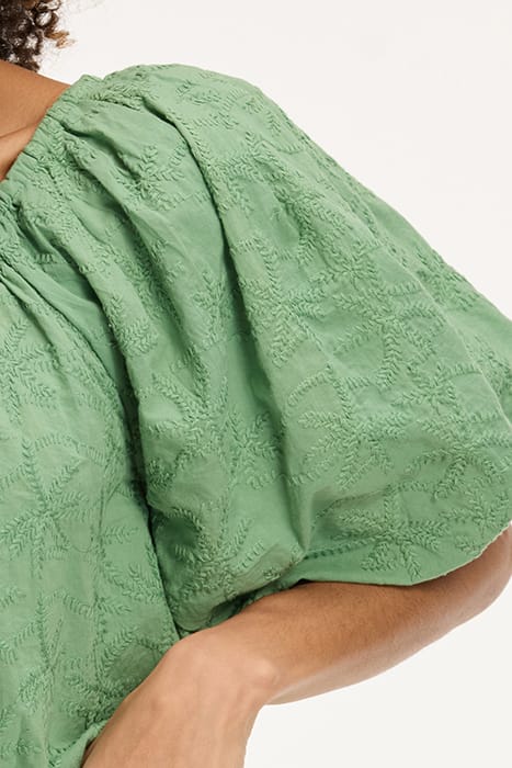 LADIES ELZA BLOUSE 3D PALM EMBRO GREEN GREEK PALM 10