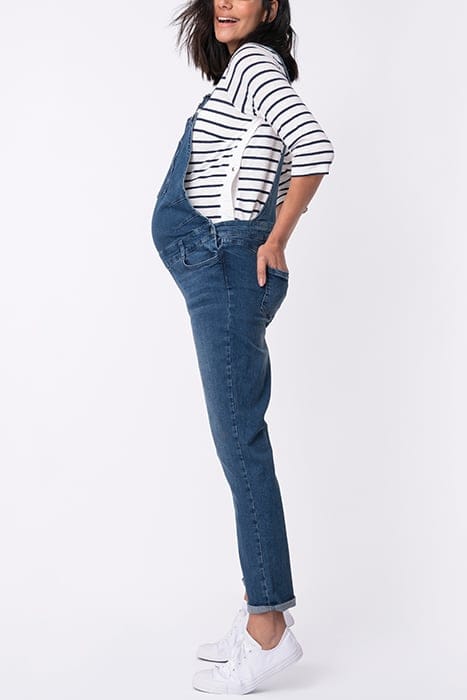 MATERNITY DENIM DUNGAREES BLUE 2