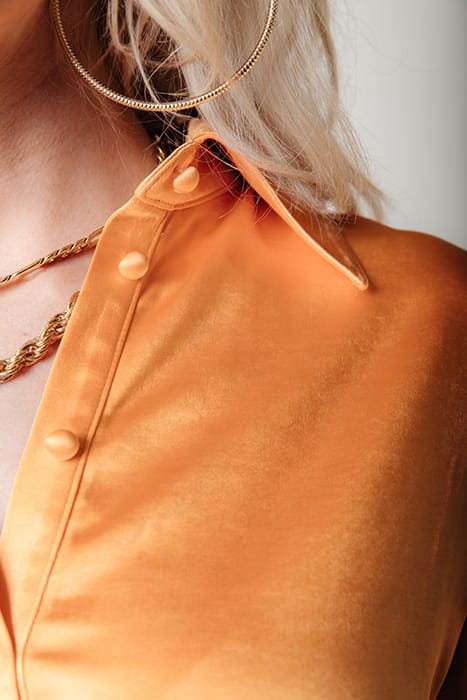 METTE SATIN WRAP DRESS LS RUST ORANGE 3