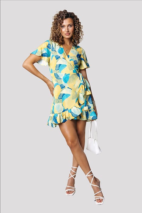 TELSI SHELL SHORT SLEEVE REAL WRAP DRESS SS WASHED YELLOW 1