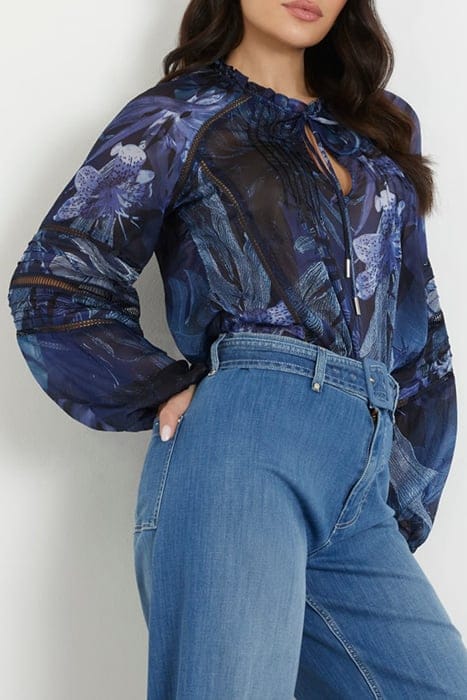 GUESS ECO LS GILDA TOP ETCHED TROPICAL PRIN 1
