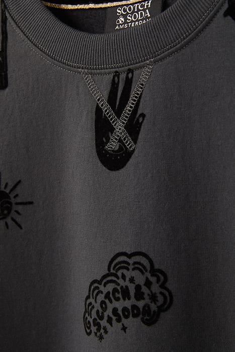 SWEATER WITH FLOCKING CLACK SAND / BLACK 5