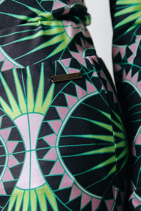 GRAPHIC PEACHED EXTRA FLARE PANTS BRIGHT GREEN 4