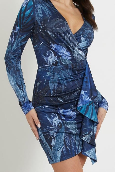 GUESS ECO LS EMILY DRESS ETCHED TROPICAL PRIN 5