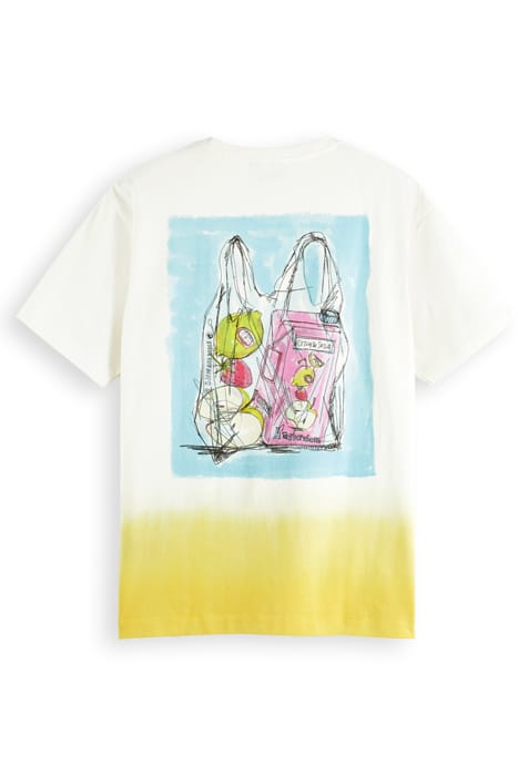 DIP-DYED SUMMER ARTWORK T-SHIRT WHITE 5