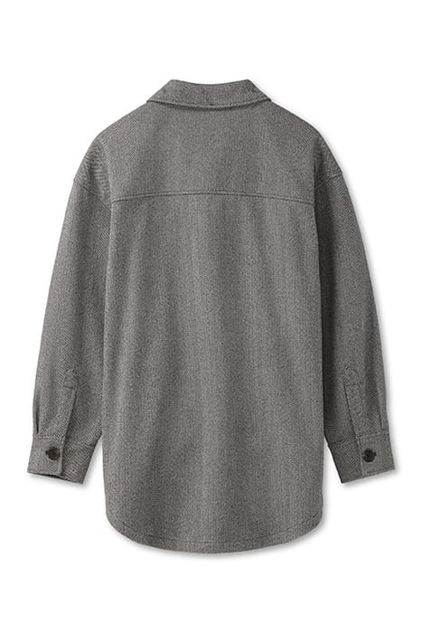 KNIT HERRINGBONE SHIRT JACKET GREY HERRINGBONE 4