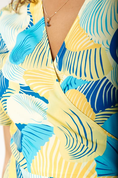 TELSI SHELL SHORT SLEEVE REAL WRAP DRESS SS WASHED YELLOW 3