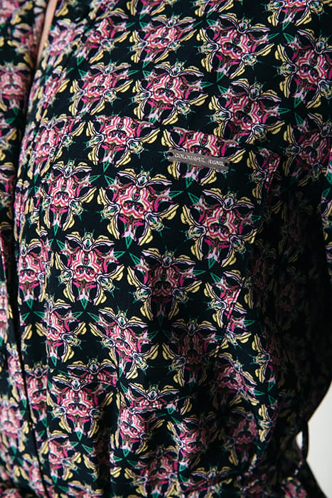 DESIREE GRAPHIC FLOWER LONG SLEEVE MAXI SHIRT DRESS LS CANDY 5