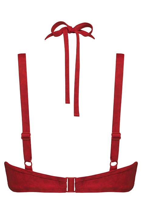 ACAPULCO RUBINE RED PLUNGE BALCONY BIKINI TOP 4