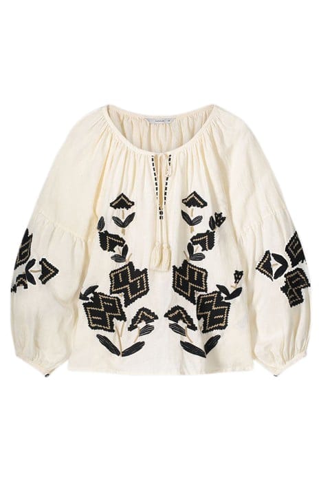 TOP LINNEN HEAVY EMBROIDERY IVORY 3