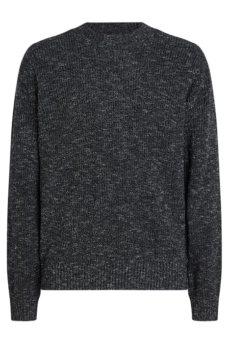 MOULINE EFFECT MOCK NECK BLACK/WHITE 1