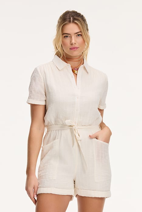 LADIES FREYA SLUB JUMPSUIT LIGHT KIT WHITE 1
