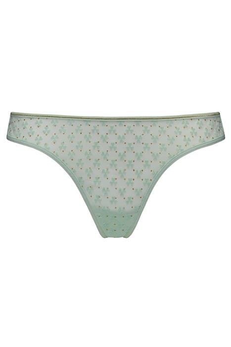 LUCKY CLOVER GREEN CLOVER GOLD THONG 3