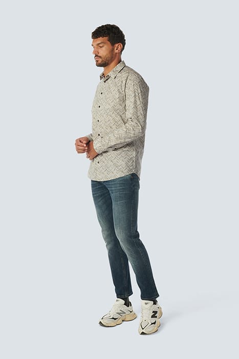SHIRT STRETCH ALLOVER PRINTED CREAM 5