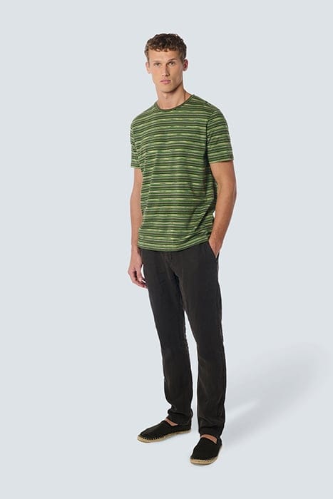 T-SHIRT CREWNECK MULTI COLOURED STRIPES GREEN 3