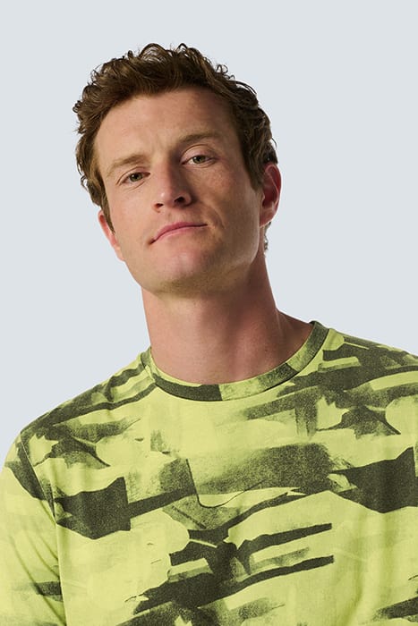 T-SHIRT CREWNECK ALLOVER PRINTED GARMENT DYED LIME 6