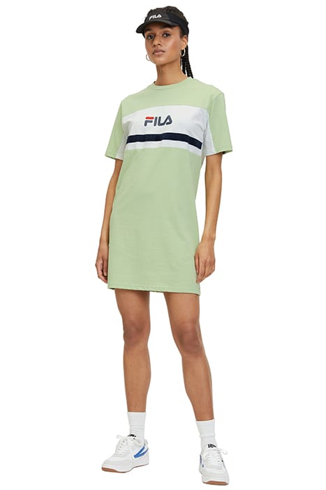 LISHUI BLOCKED TEE DRESS SMOKE GREENBRIGHT WHITE 3