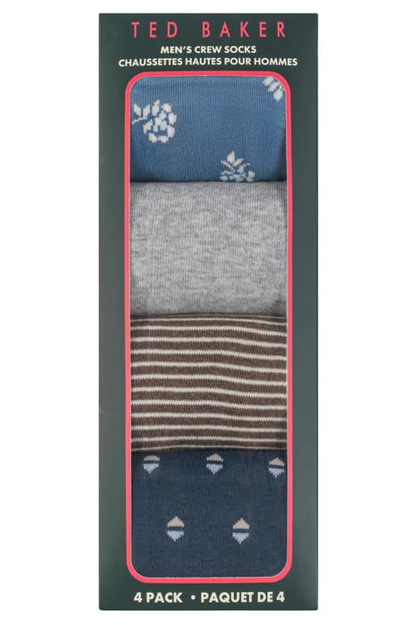4PK MENS NON TERRY DRESS CREW BLUE 7