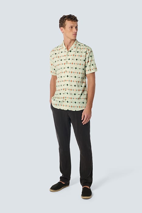 SHIRT SHORT SLEEVE RESORT COLLAR ALLOVER PRINTED OFFWHITE 3