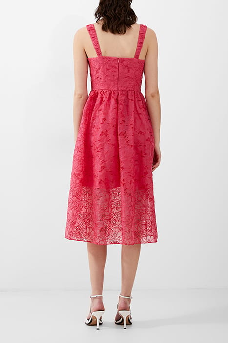 EMBROIDERED LACE STRAPPY DRESS RED 2