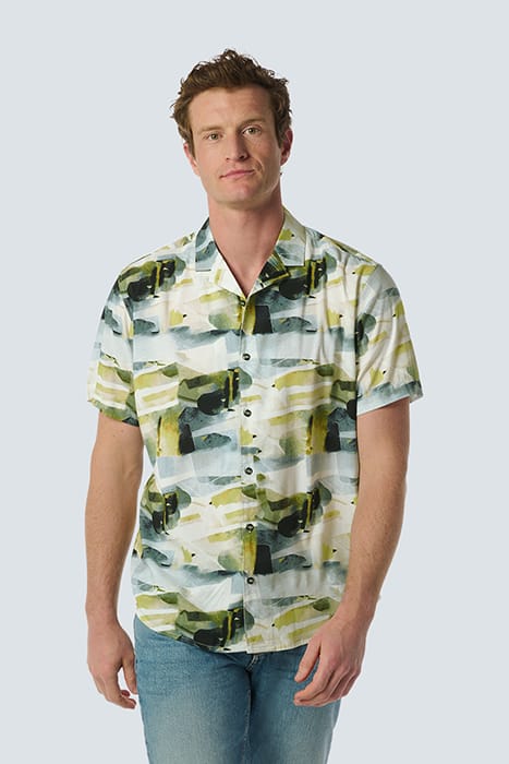SHIRT SHORT SLEEVE RESORT COLLAR ALLOVER PRINTED CEMENT 1