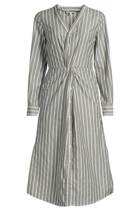 LS WOVEN DRESS FOREST GREEN 3