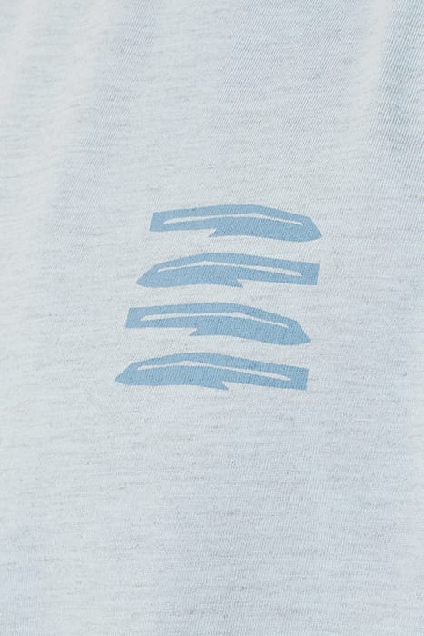T-SHIRT CREWNECK PLACED PRINTS GARMENT DYED MELANGE SKY 6