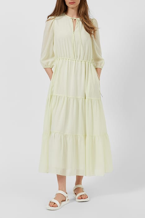 MICRO STRIPE TIERED DRESS WHITE 1