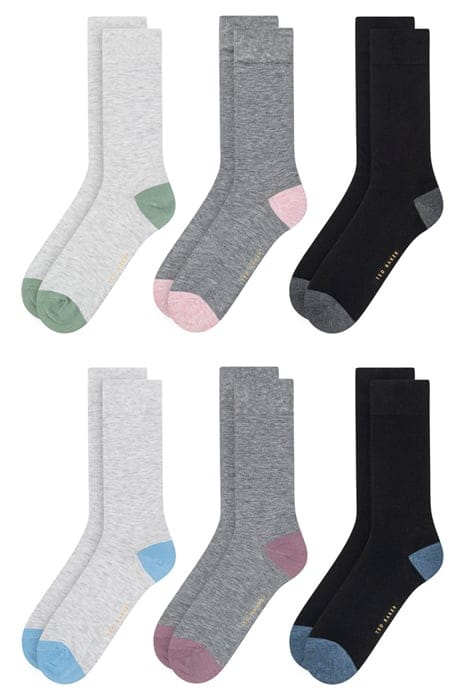 6PK MENS NON TERRY CREW BLACK 1