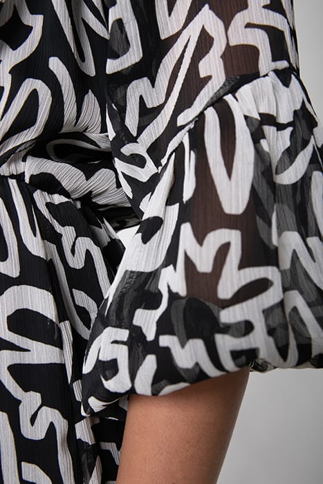 SUZE MARKER RUFFLE MINI DRESS BLACK/WHITE 6