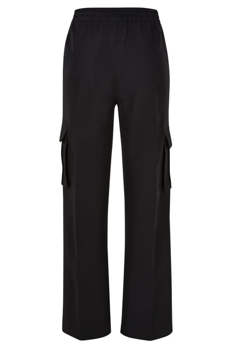 LADIES VICOSE STRAIGHT LEG CARGO PANTS BLACK 5