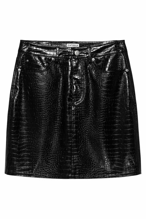VEGAN LEATHER SKIRT BLACK 4
