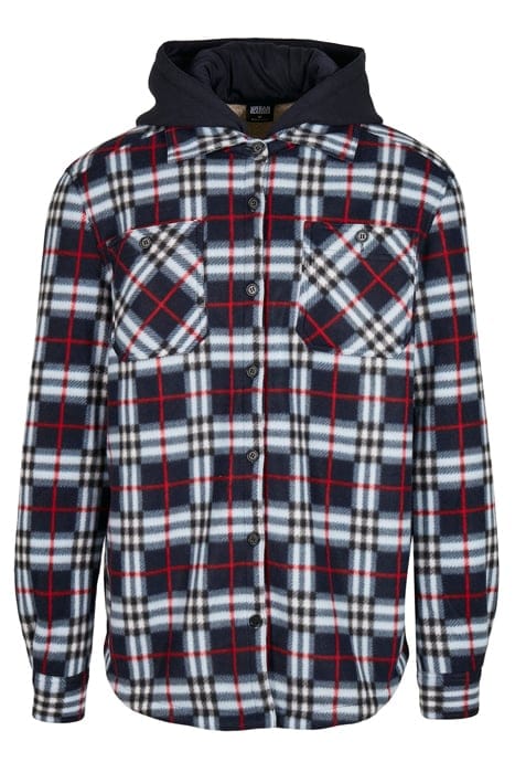 HOODED POLAR FLEECE OVERSHIRT MIDNIGHTNAVY/RED 4