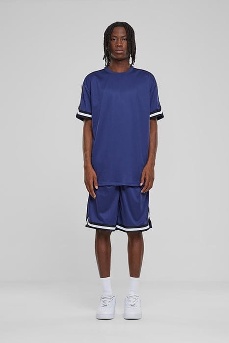 OVERSIZED STRIPES MESH TEE DARKBLUE 3