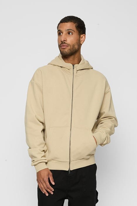 HIGH NECK ZIP HOODY WETSAND 1