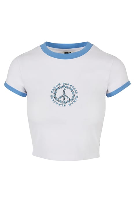 LADIES STRETCH JERSEY CROPPED TEE WHITE/HORIZONBLUE 4