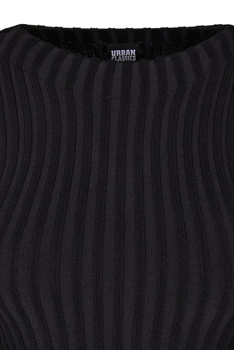 LADIES SHORT RIB KNIT TWISTED BACK SWEATER BLACK 9