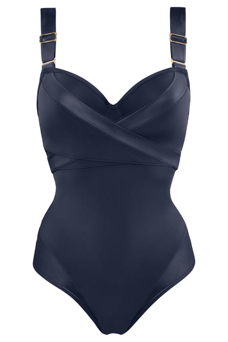 CACHE COEUR STEEL GREY PLUNGE BALCONY BATHING SUIT 3